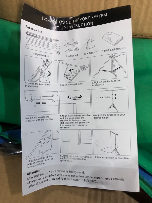 Photo 5 of MSKIRA Blue Green Screen Backdrop with Stand Kit, 6.5 X 6.5Ft T-Shaped