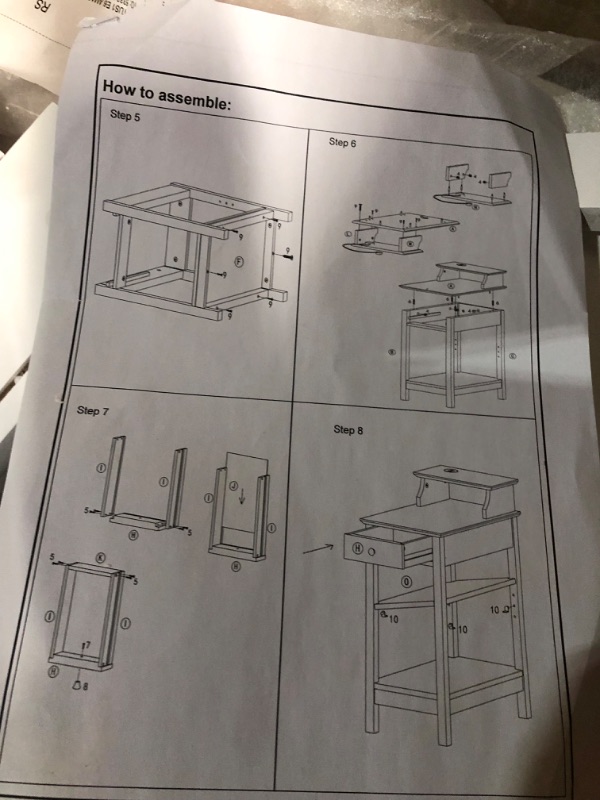 Photo 6 of **NON-REFUNDABLE-SEE COMMENTS**
Acme Byzad Wooden Side Table with USB Charging Dock and 2-Drawer in White