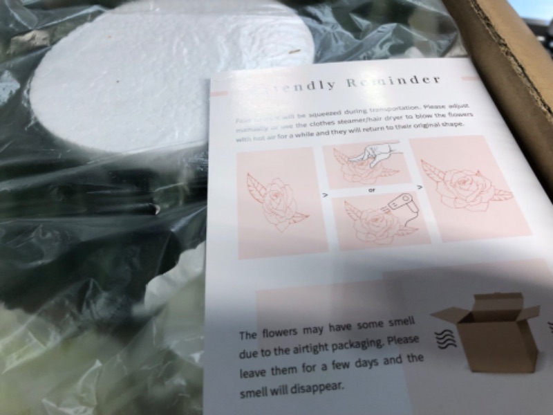 Photo 1 of BLOSMON Artificial Flower Wedding Table Centerpieces 10 Pcs Large 13.7" White Fake Flowers Rose Floral Ball Arrangement Center Pieces for Table Faux Silk Flower Bouquet for Wedding Party Home Decor Diam 13.7" - 10 Pcs White