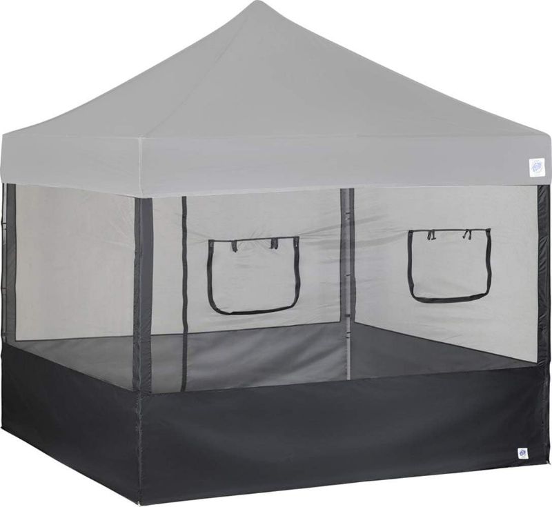 Photo 1 of ***READ NOTES***E-Z UP Food Booth Sidewall Kit, Set of 4, Fits 10' x 10' Straight Leg Canopy (Canopy/Shelter NOT Included), Includes 2 Roll-Up Serving Windows, Commercial Grade Mesh, Black
