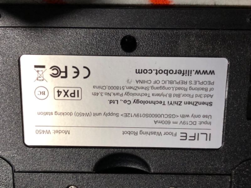 Photo 7 of ***USED - LIKELY MISSING PARTS - UNABLE TO TEST***
ILIFE Shinebot W400s Vacuum Mop Robot Cleaner, Wet Mopping, Floor Washing and Scrubbing, XL Water Tank
