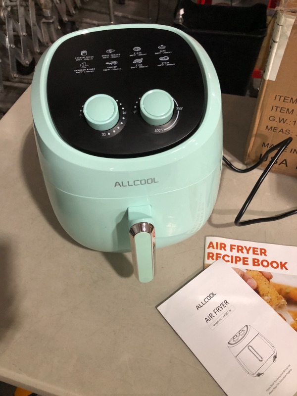 Photo 2 of **LOOKS NEW** **NOT TESTED** ALLCOOL Air Fryer 4.5 QT BLUE