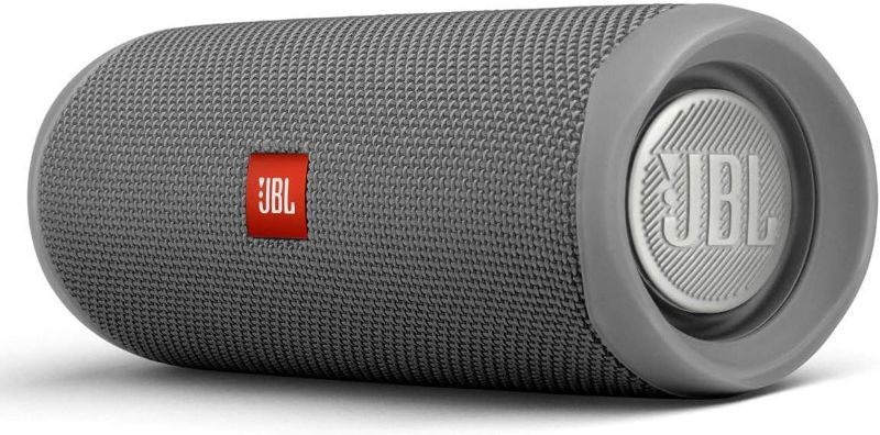 Photo 1 of * missing charger * 
JBL Flip 5: Portable Wireless Bluetooth Speaker, IPX7 Waterproof - Gray
