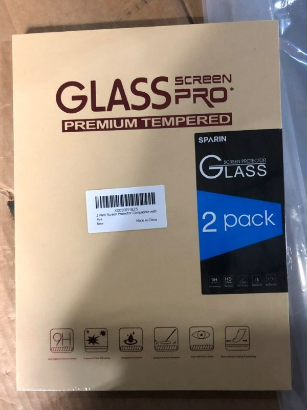 Photo 1 of SPARIN 2 Pack Screen Protector for All-new Fire HD 10 Tablet (13th Generation, 2023 Released), Anti -Scratch Tempered Glass for Fire 10 2023