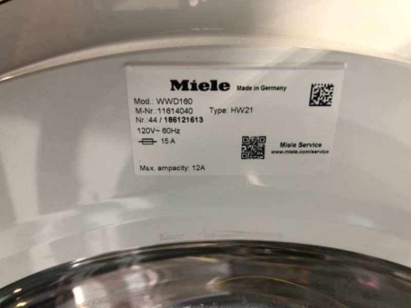 Photo 2 of Miele W1 Series 2.26-cu ft High Efficiency Stackable Steam Cycle Smart Front-Load Washer (Lotus White) ENERGY STAR