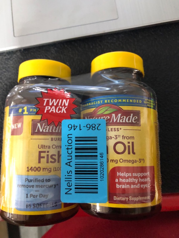 Photo 1 of *EXPIRES JAN 2025*
Nature Made Burp-Less Ultra Omega 3 Fish Oil 1400mg Softgels 65 Count 2 Pack
