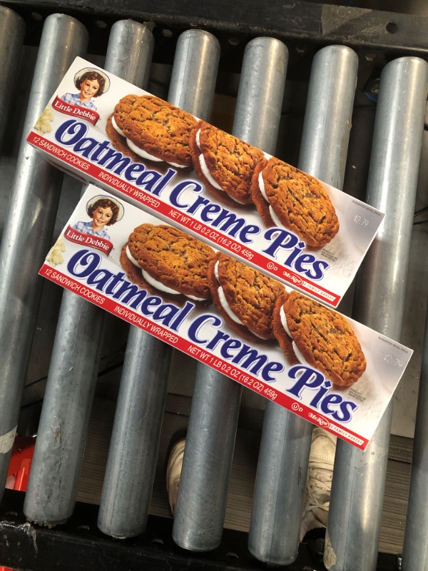 Photo 2 of (2 BOXES OF) Little Debbie Oatmeal Creme Pies, 12 Individually Wrapped creme pies, 16.2 Ounces