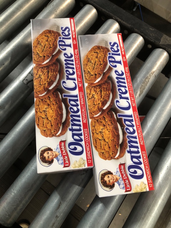 Photo 2 of (2 BOXES OF) Little Debbie Oatmeal Creme Pies, 12 Individually Wrapped creme pies, 16.2 Ounces