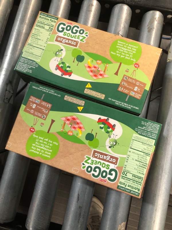 Photo 2 of (2 BOXES OF) GoGo squeeZ Fruit on the Go Organic, Apple Apple, 3.2 oz (Pack of 12), Unsweetened Organic Fruit Snacks for Kids, Gluten Free, Nut Free and Dairy Free, Recloseable Cap, BPA Free Pouches Apple Apple 3.2 Ounce (Pack of 12)