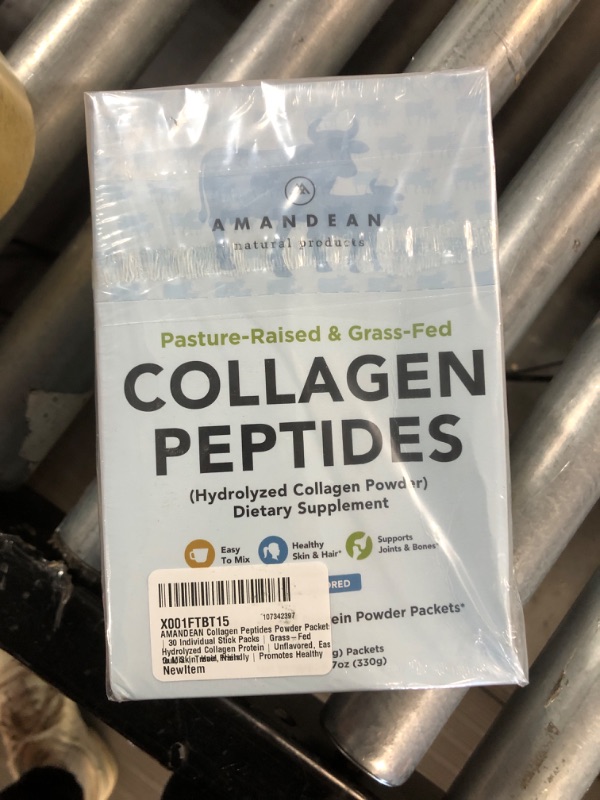 Photo 2 of AMANDEAN Collagen Peptides Powder Packets | 30 Individual Stick Packs | Grass-Fed Hydrolyzed Collagen Protein | Unflavored, Easy to Mix | Travel Friendly | Promotes Healthy Gut, Skin, Hair, Nails.