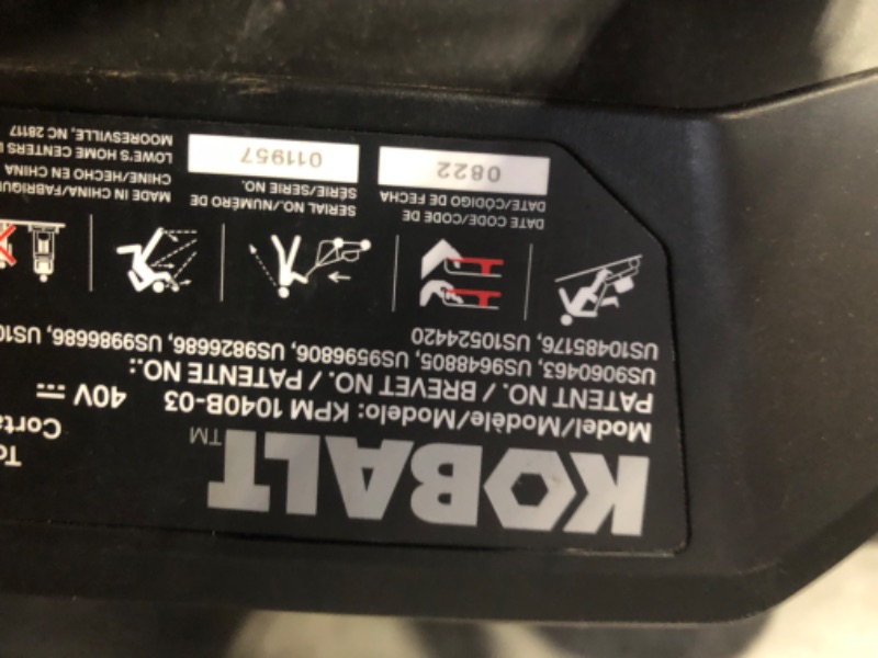 Photo 7 of (READ NOTES) Kobalt 40-volt Max 20-in Cordless Push Lawn Mower 5 Ah
