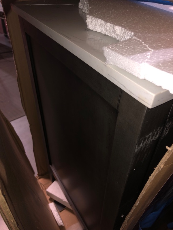 Photo 1 of (READ NOTES) allen + roth WSLW36AWV Everdene White Single Sink Vanity with Carrera White Engineered Stone Top