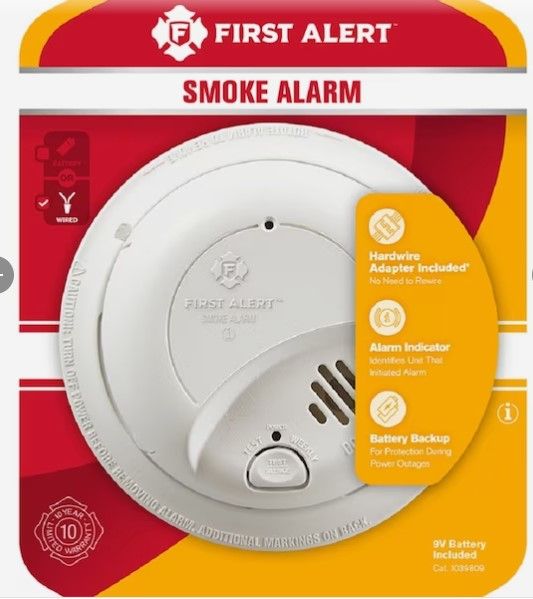 Photo 1 of (READ NOTES) First Alert Hardwired Ionization Sensor Smoke Detector
