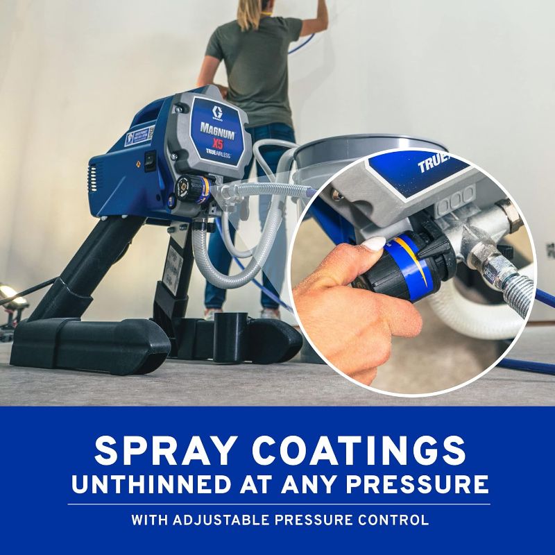 Photo 4 of (READ NOTES) Graco Magnum 262800 X5 Stand Airless Paint Sprayer, Blue Magnum X5 Airless Paint Sprayer