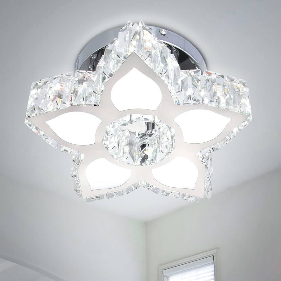 Photo 1 of FRIXCHUR Crystal Ceiling Light Modern Mini Chandelier Flower LED 