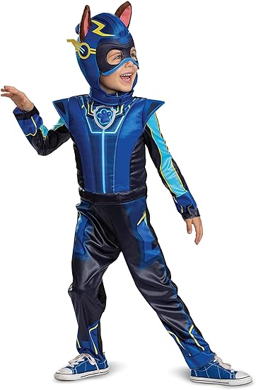 Photo 1 of (M-3-4T) Disguise boys Chase Deluxe Toddler Costume, Official Paw Patrol Halloween Outfit With Armor and Headpiece for Kids
