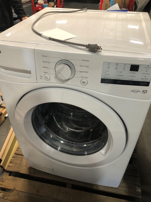 Photo 4 of (READ NOTES) 4.5 Cu. Ft. Stackable Front Load Washer in White with Coldwash Technology
