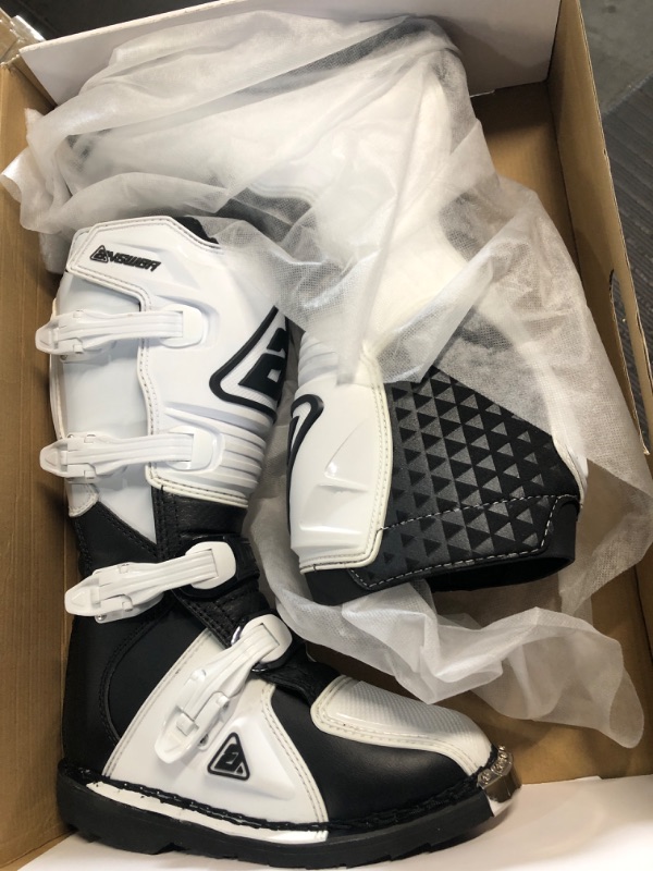 Photo 2 of Answer Racing 446633 Powersports Motocross Protection Gear: AR1 Boots, Black/White, Size 7, 1 Pair 7 Black/White