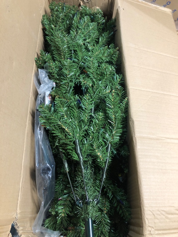 Photo 2 of (READ NOTES) National Tree Company Artificial Pre-Lit Slim Christmas Tree, Green, Kingswood Fir, Multicolor Lights, Includes Stand, 7 Feet 7 ft