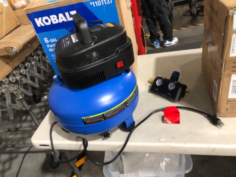 Photo 7 of **PARTS** **SEE CLERK NOTES** Kobalt 6-Gallons Portable 150 Psi Pancake Air Compressor
