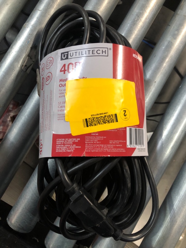 Photo 2 of (READ NOTES) Indoor Outdoor Black Extension Cord 40 ft Waterproof, 16/3 Gauge Flexible Cold-Resistant Appliance Extension Cord Outside, 13A 1625W 16AWG SJTW, 3 Prong Heavy Duty Electric Cord, ETL HUANCHAIN 40 FT 16/3 Extension Cord Black
