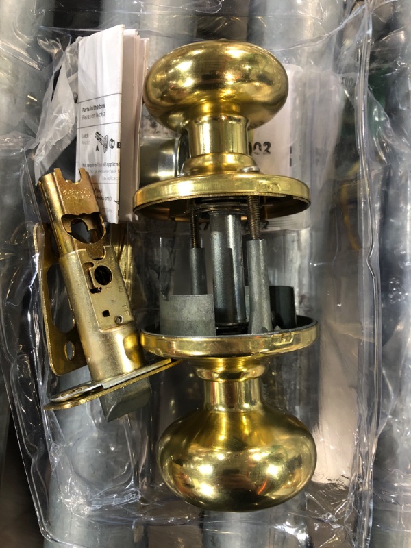 Photo 2 of (READ NOTES) Kwikset Juno Keyed Entry Door Knob with Microban Antimicrobial Protection featuring SmartKey Security in Polished Brass Polished Brass Keyed Entry