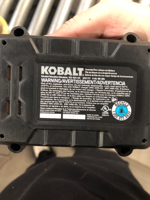 Photo 3 of Kobalt 24-volt Max 4-Amp-Hours Lithium Power Tool Battery KB 424-03