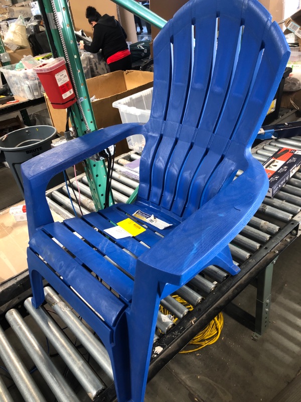 Photo 3 of (READ NOTES) Adams RealComfort Blue Resin Frame Adirondack Chair