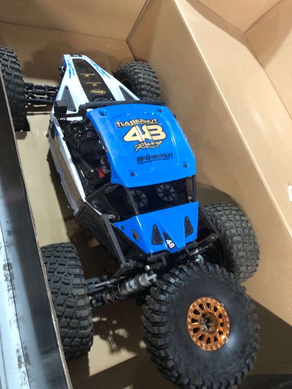 Photo 4 of **SEE NOTES/DAMAGED**
Losi 1/10 Lasernut U4 4 Wheel Drive Brushless RTR Battery and Charger not Included with Smart ESC Blue LOS03028T1