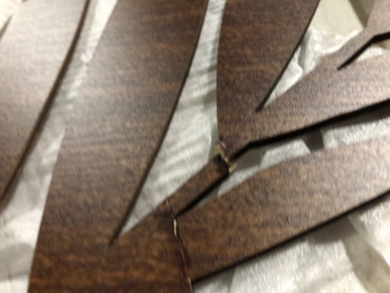 Photo 6 of **DAMAGE*SEE NOTES 
IARTTOP Large Brown Leaves Wall Art Wooden Vintage Tropical Leaves 15.9" X 32"