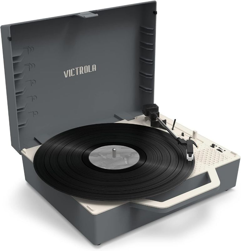 Photo 1 of Victrola Re-Spin Sustainable Suitcase Vinyl Record Player, 3-Speed (33 1/3, 45 & 78 RPM)