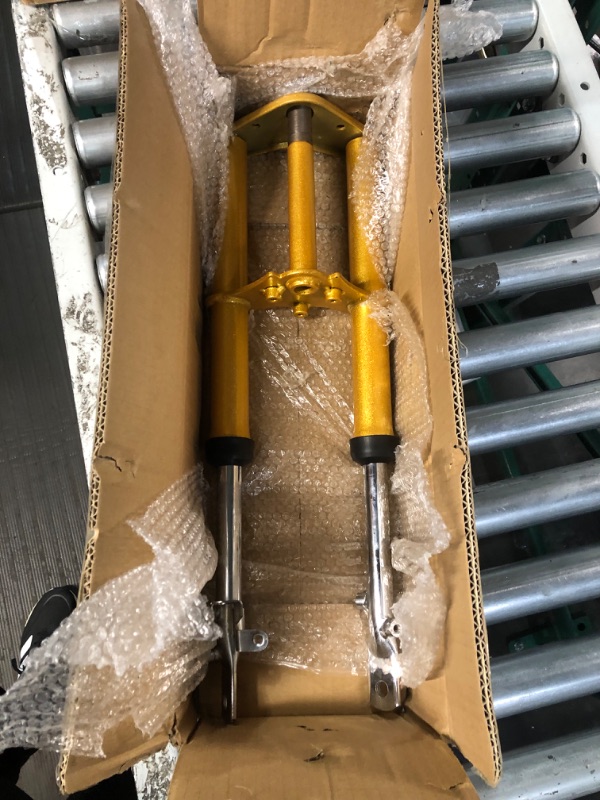Photo 1 of SUNQIAO CRF50 Forks, 510mm Front Fork Suspension Dirt Pit Bike Assembly Replacement for Honda CRF50 (Gold)