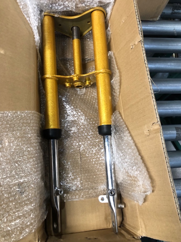 Photo 3 of SUNQIAO CRF50 Forks, 510mm Front Fork Suspension Dirt Pit Bike Assembly Replacement for Honda CRF50 (Gold)