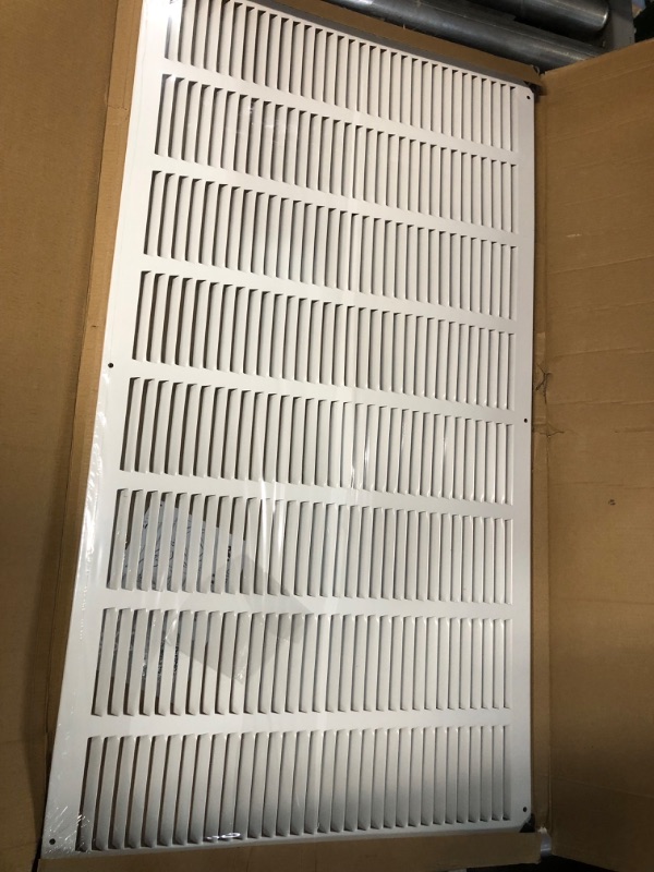 Photo 3 of 4" x 8" Return Air Grille - Sidewall and Ceiling - HVAC Vent Duct Cover Diffuser - [White] [Outer Dimensions: 5.75w X 9.75" h] 4 x 8 White