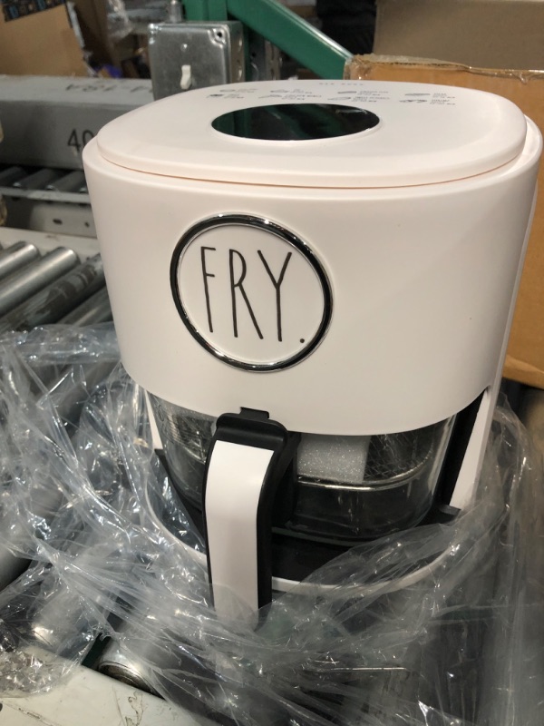 Photo 5 of *PARTS ONLY* *NON-REFUNDABLE*
Rae Dunn 1200W 4Qt Air Fryer with GLASS Frying Basket, Dishwasher Safe, 2 Tier Tray, 60 Minute Timer, Digital Touch Display, and 6 Presets - Variable Temperature Control 175F - 400F, Cream