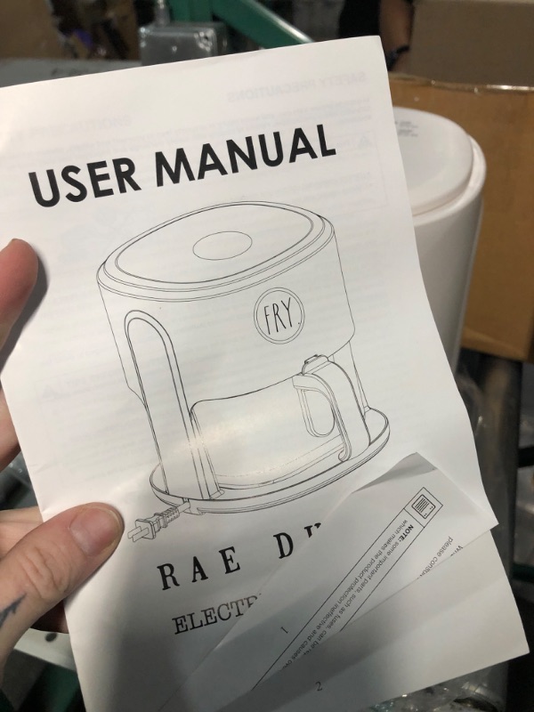 Photo 4 of *PARTS ONLY* *NON-REFUNDABLE*
Rae Dunn 1200W 4Qt Air Fryer with GLASS Frying Basket, Dishwasher Safe, 2 Tier Tray, 60 Minute Timer, Digital Touch Display, and 6 Presets - Variable Temperature Control 175F - 400F, Cream