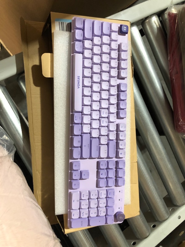 Photo 5 of seenda Wireless Mechanical Purple Colorful Keyboard, Tactile Quiet Keyboard with Low Profile, Bluetooth/2.4G Connection, Rechargeable Backlit Keyboard, Programmable for Mac/iPad/Windows/Android