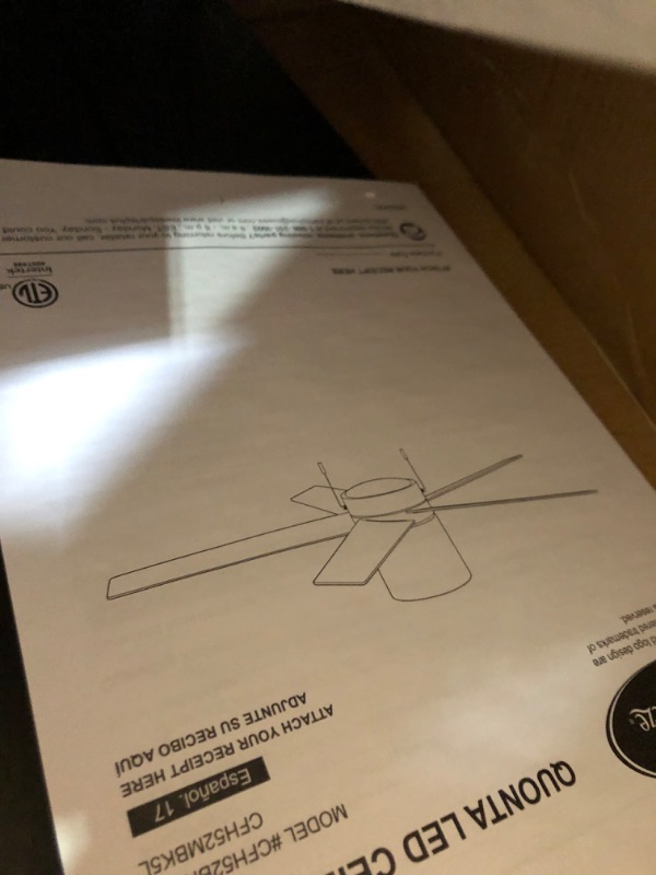 Photo 3 of ****PARTS ONLY****
Harbor Breeze Quonta 52-in Brushed Nickel Integrated LED Indoor Flush Mount Ceiling Fan with Light (5-Blade)
