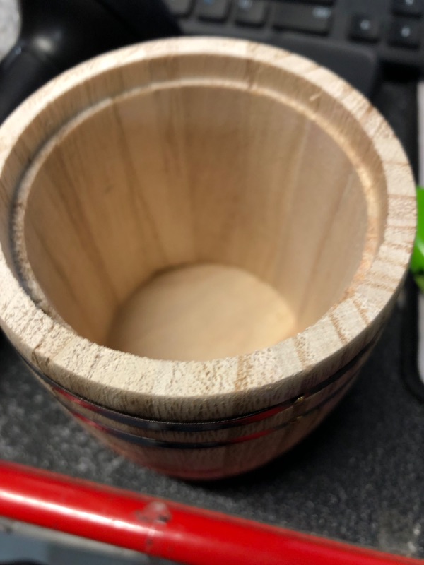 Photo 2 of Yakimoto wooden barrel with Lid Food Storage Container Tea Canister Kitchen Storage Caddy for Tea Bag/Loose Tea/Flour/Coffee/Bean/Food Preserve