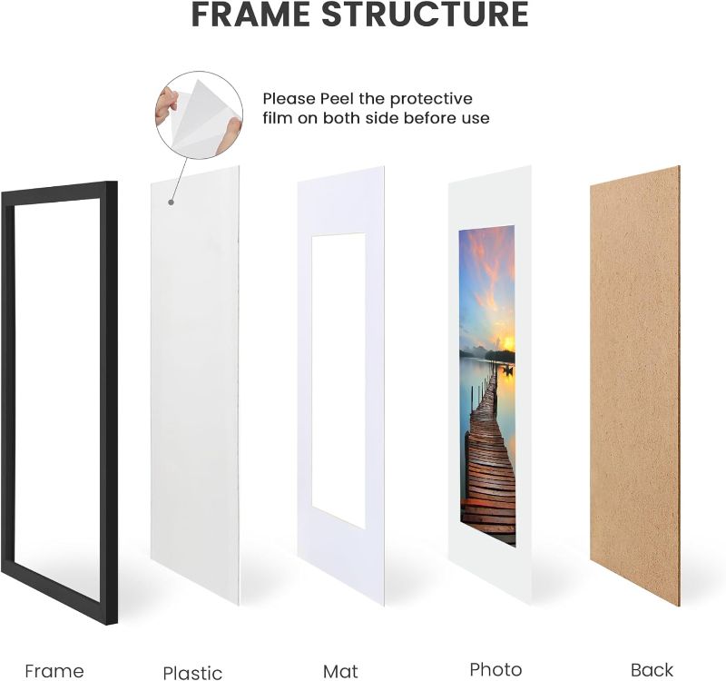 Photo 1 of *SIMILAR TO STOCK* Sindcom 16x24 Poster Frame Picture Frames with Detachable Mat for 14x20 Prints, Horizontal and Vertical Hanging Hooks for Wall Mounting, Natural Photo Frame for Gallery Home Décor Natural 16x24