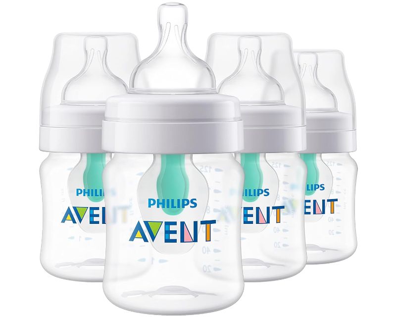 Photo 1 of (READ FULL POST) Philips AVENT Anti-Colic Baby Bottles with AirFree Vent, 4oz, 4pk, Clear, SCY701/04
