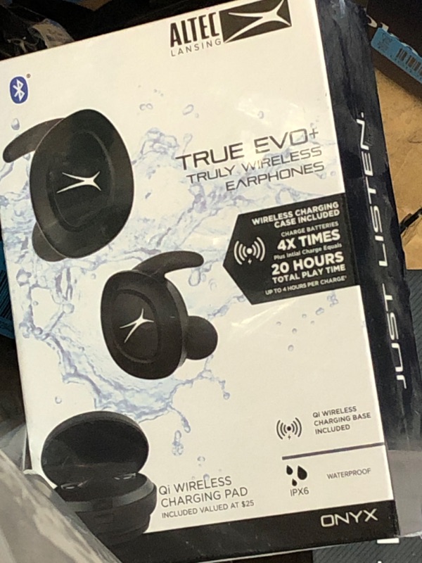 Photo 2 of Altec Lansing True Evo+ Truly Wireless Earphones, 4 Hours of Battery Life, Receive Up to 4 Charges on The Go, Access Siri or Google Voice Assistant via Bluetooth Through Your Smartphone, MZX659-BLK