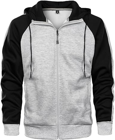 Photo 1 of *SIMILAR TO STOCK* Mens Fleece Jackets Contrast Hoodies Lightweight