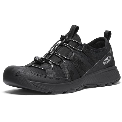 Photo 1 of KEEN Motozoa Comfortable Easy on Breathable Lightweight Athletic Sneakers, Black/Black, 6 US Unisex Big Kid
