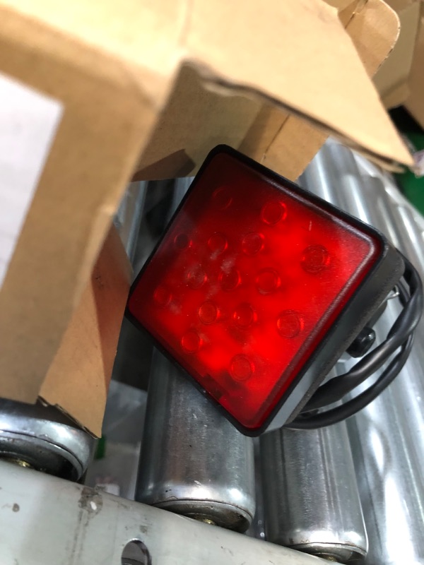 Photo 1 of OPP ULITE Trailer Hitch Lights LED Brake Tail Light 15 LEDs Red Lens Cover Light Fit 2" Receiver Truck SUV (Trailer Lights LY039-1)