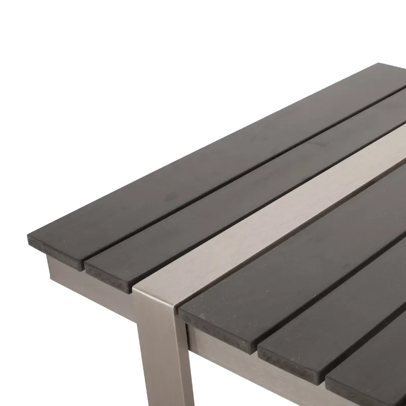Photo 1 of (READ FULL POST) Noble House Chaves Aluminum Outdoor Dining Table, Natural and Gray
