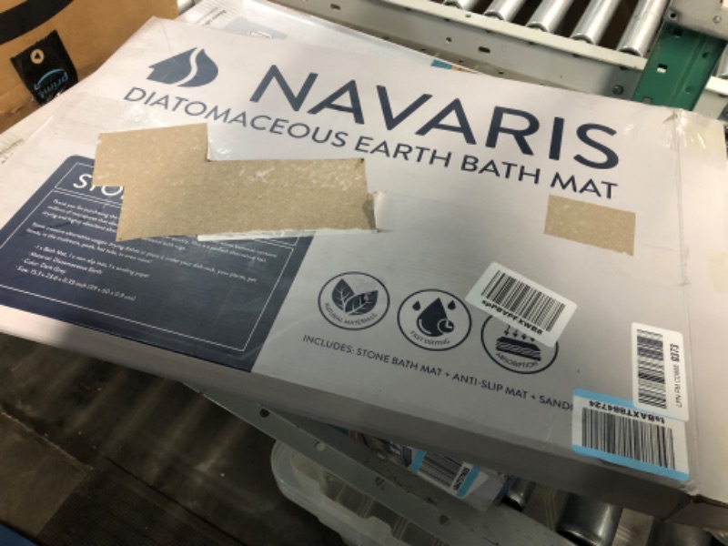 Photo 4 of Navaris Diatomaceous Earth Bath Mat - Diatomite Stone - Absorbent 23.6" x 15.4" Dark Grey