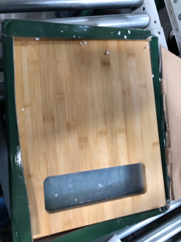 Photo 2 of **NONREFUNDABLE**FOR PARTS OR REPAIR**SEE NOTES**
Bamboo Cutting Board With Containers - Meal Prep Station With Removable Top, Kitchen Boards & Food Storage Tray With Lids, Home Prepdeck Marble & Veggie Shredder Wood Prepboard Deck Slide Drawer Bins