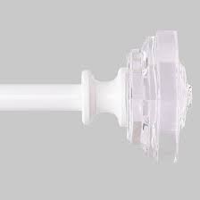 Photo 1 of 3/4" Diameter Standard Decorative Window Curtain Rod, Adjustable Length from 28 to 48 Inches, Acrylic Square Finials
