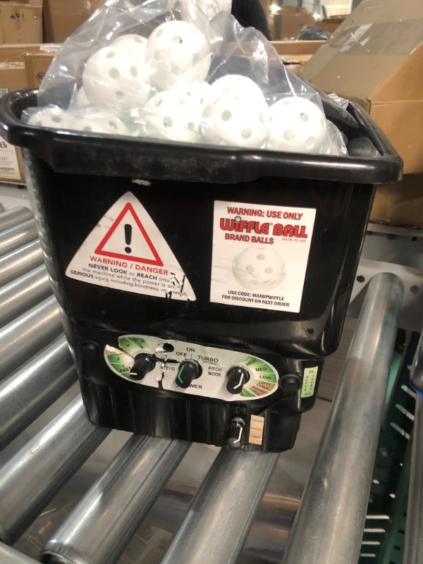 Photo 1 of MaxBP Pitching Machine - Perfect for Kids, Teens & Adults - 30-145 Plus mph Reaction Training for Baseball & Softball - Essential Equipment for Baseball and Softball Training - Automatic and Portable Orig Package Tripod 3